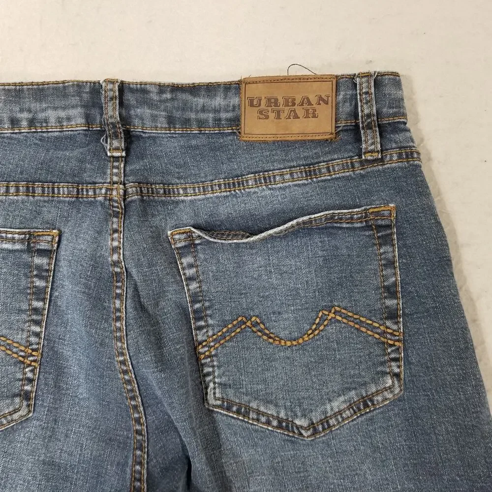 Urban Star Jeans Mens 36x30 Blue Denim Straight Leg Stretch‎ Classic Fit Pants